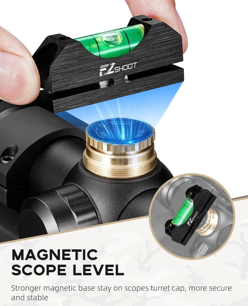EZshoot Scope Leveling Kit High Precision Scope Bubble Level and Universal Magnetic Scope Mounting Kit Reduce Long Distance Errors - Image 3